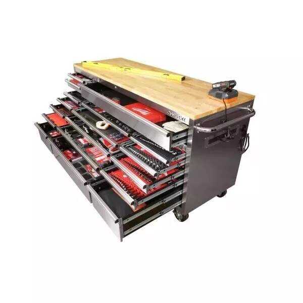 Heavy-Duty 52 in. W 9-Drawer, Deep Tool Chest Mobile Workbench in Matt
