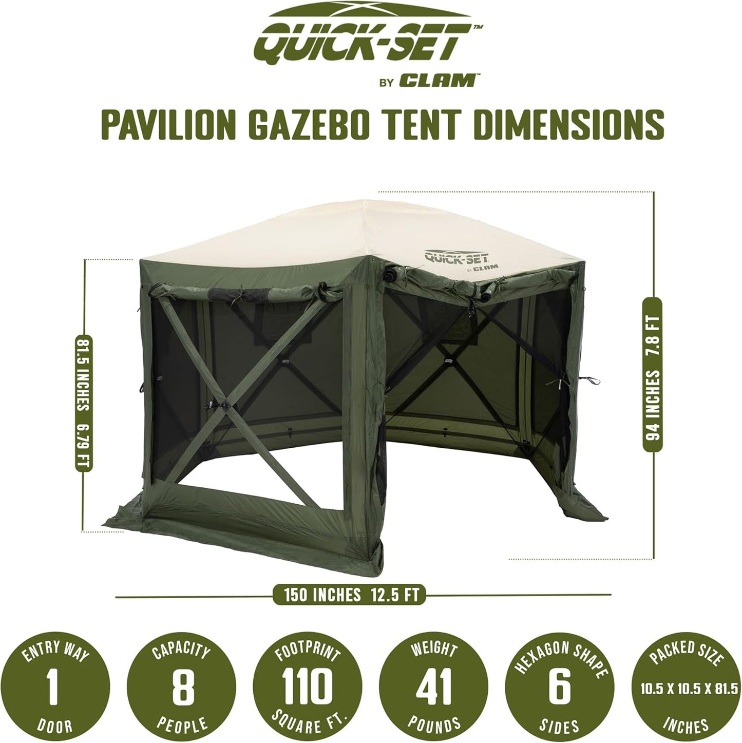 Screen Tent, Outdoor Camping Gazebo Canopy, Escape, 11.5', Brown