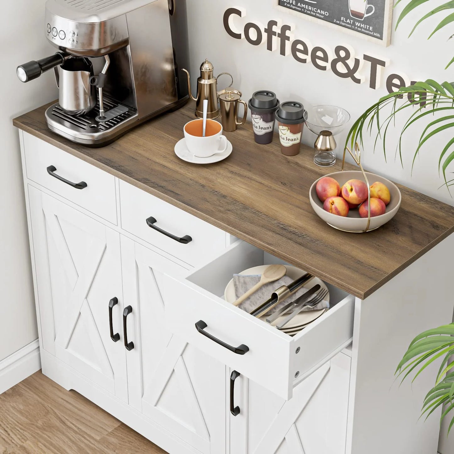 Modern Farmhouse Sideboard Buffet Cabinet