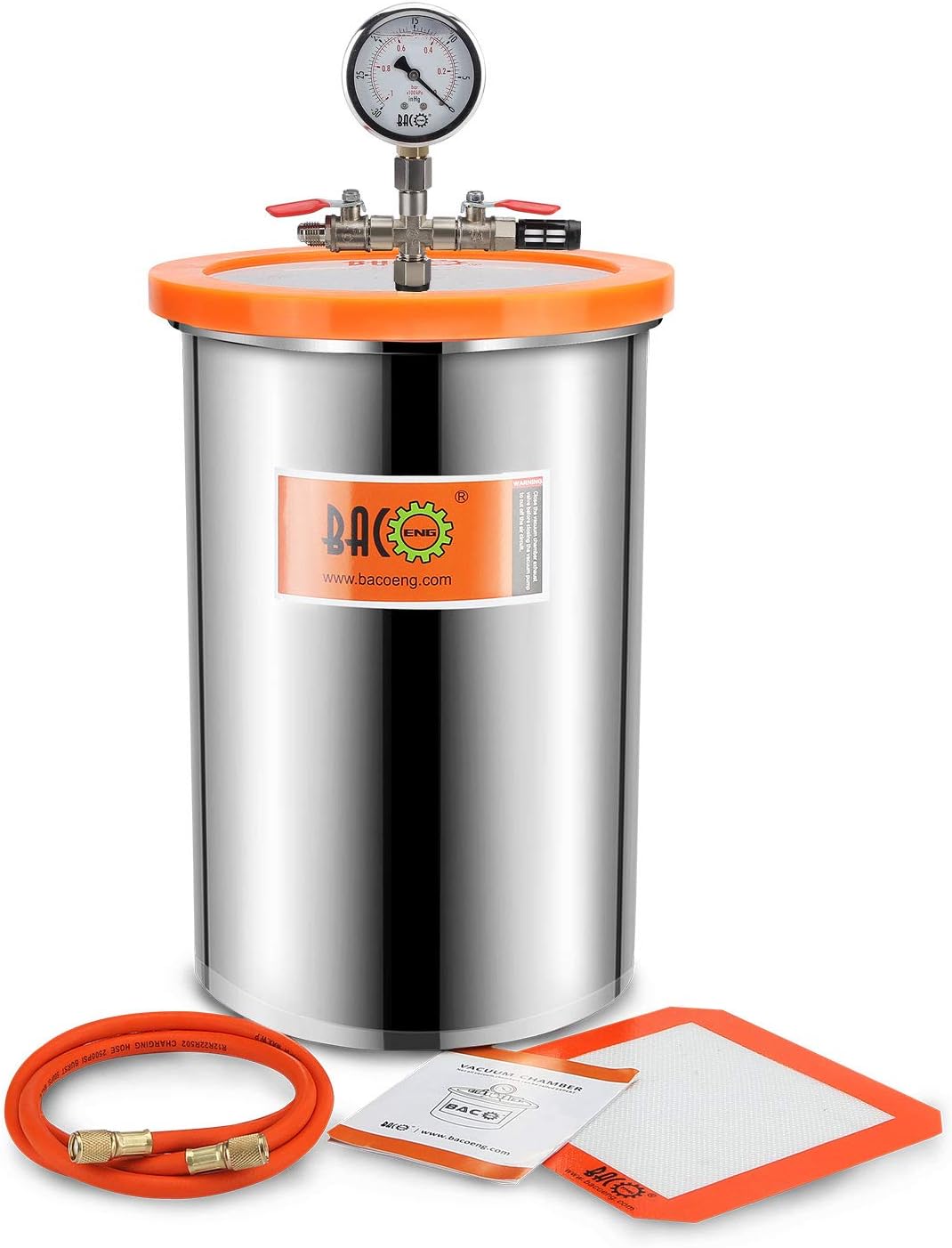 BACOENG 3 Gallon Vacuum Chamber Kit with 3.6 CFM 1 Stage Vacuum Pump HVAC