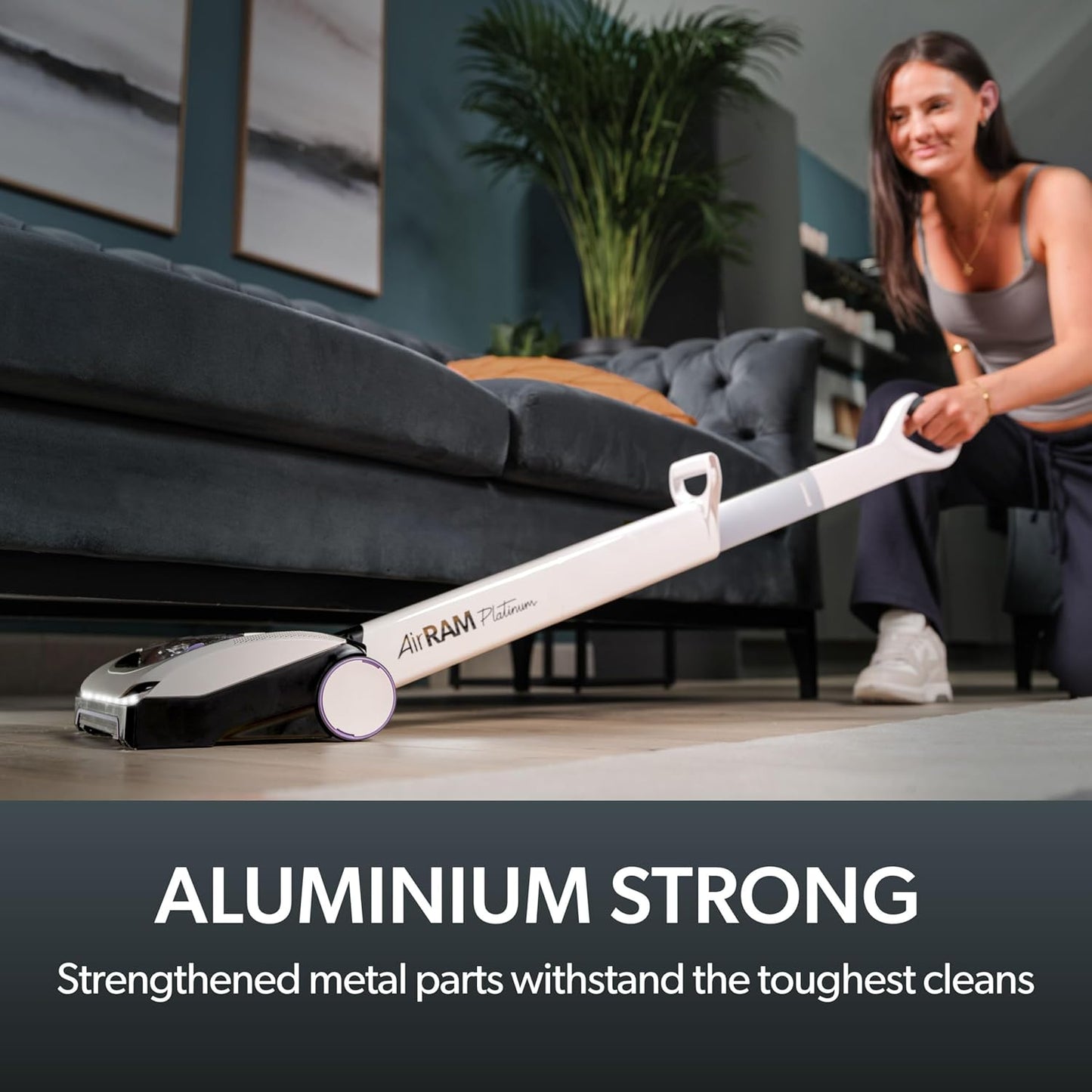 Platinum Cordless Vacuum Cleaner - Includes Anti-Hair Wrap Brush Bar - Perfect for Carpet and Hardwood Floors - Rechargeable 22v Li-ion Battery - Lightweight (7 lbs.)