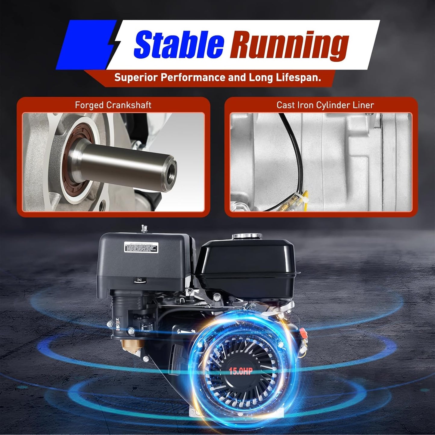 150CC 4 Stroke Engine Motor, Gy6 Single Cylinder Complete Engine Kit for 110cc-150cc Atvs and Go Karts and 11" Long Box Engine Size Scooters High-Flow Oil Pump CVT Carburetor Top Mount