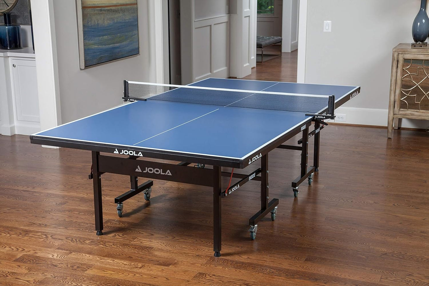 Inside Professional MDF Indoor Ping Pong Table with Quick Clamp Table Tennis Net and Post Set - 10 Minute Easy Assembly - Tournament Quality - Foldable with Single Player Playback Mode