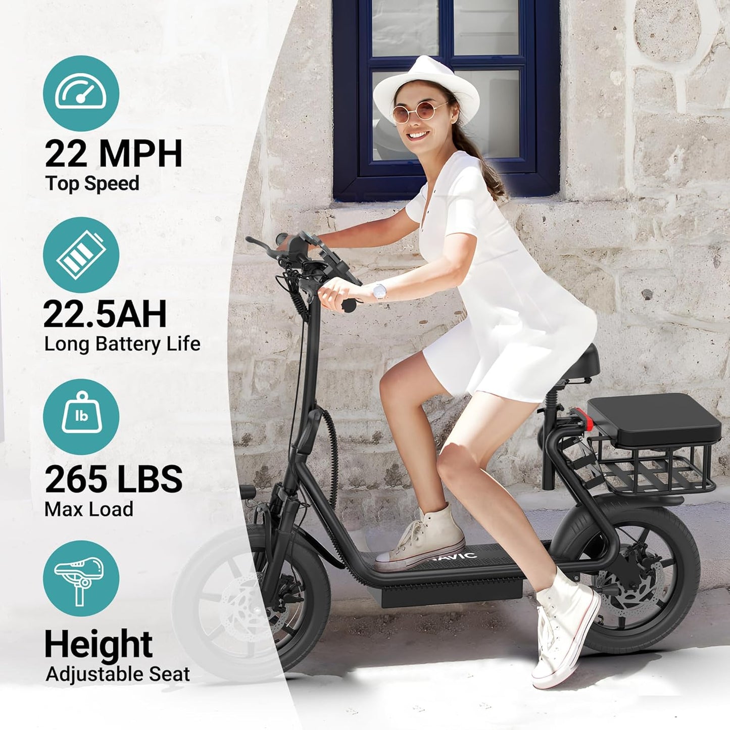 Electric Scooter Adults,Max 19/27/49 Miles Ranges,Top Speed 19/22 mph,350/750W Peak Motor, Folding E-Scooter with Dual Braking Dual Suspension