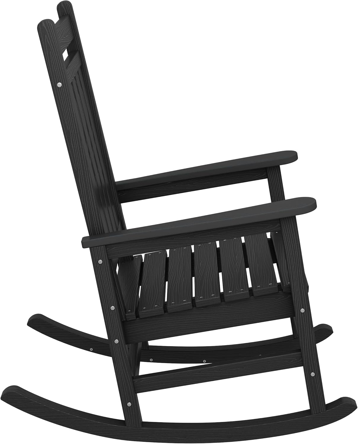 Outdoor Rocking Chair, HDPE Rocking Chair for Adults, All Weather Porch Rockers for Lawn Garden, White