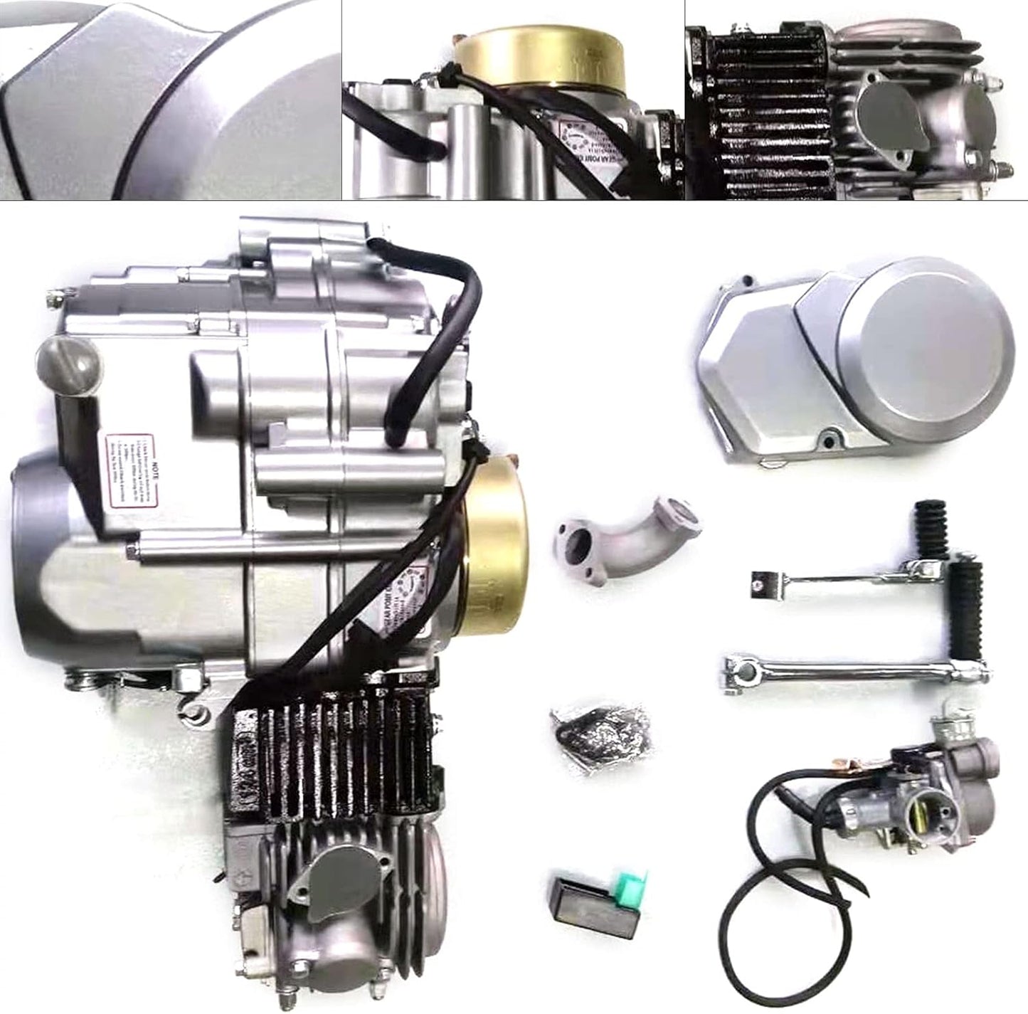 150CC 4 Stroke Engine Motor, Gy6 Single Cylinder Complete Engine Kit for 110cc-150cc Atvs and Go Karts and 11" Long Box Engine Size Scooters High-Flow Oil Pump CVT Carburetor Top Mount