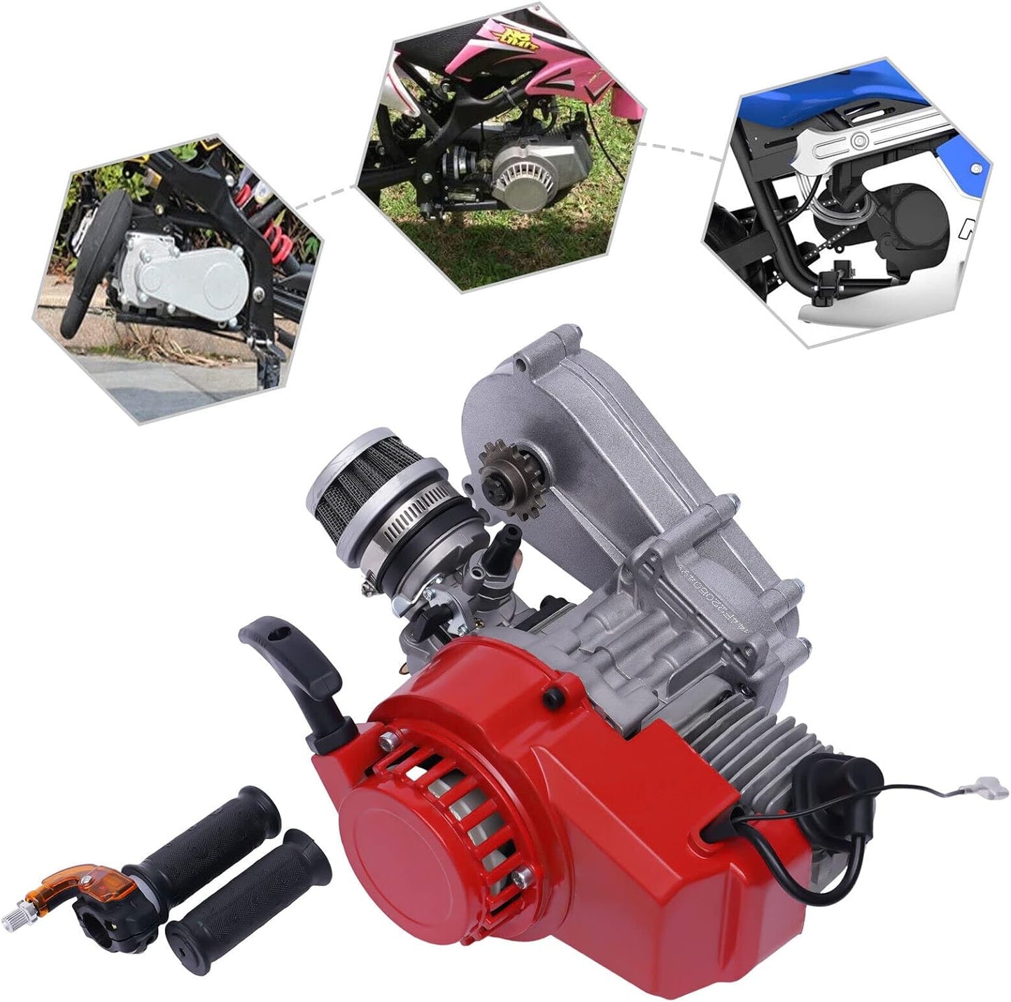 150CC 4 Stroke Engine Motor, Gy6 Single Cylinder Complete Engine Kit for 110cc-150cc Atvs and Go Karts and 11" Long Box Engine Size Scooters High-Flow Oil Pump CVT Carburetor Top Mount