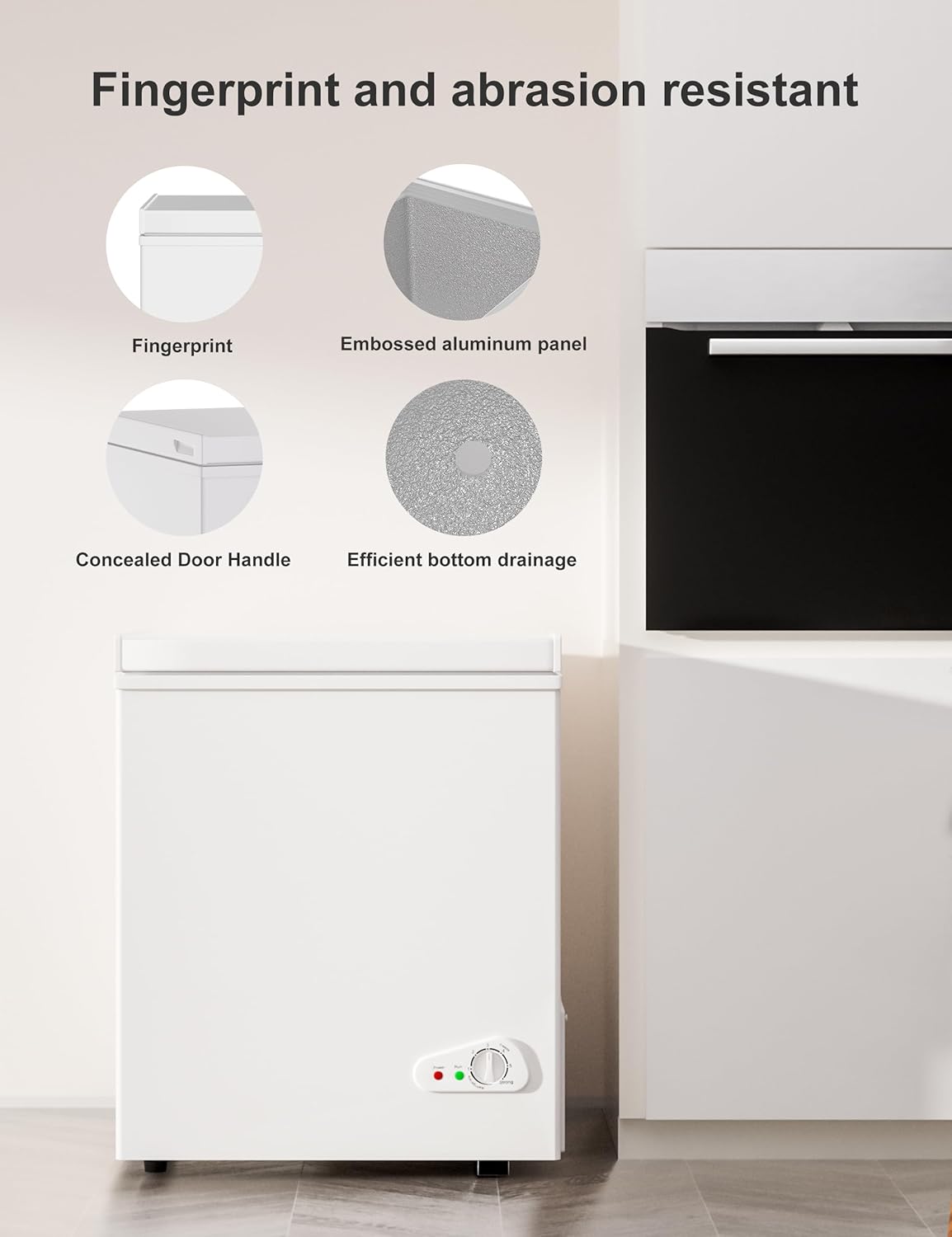 7.0 Cu Ft Chest Freezer - Energy Efficient & Quiet Mini Freezer with Adjustable Thermostat - Compact Deep Freezer for Home, Apartment, and Garage - Removable Basket & Defrost Drain