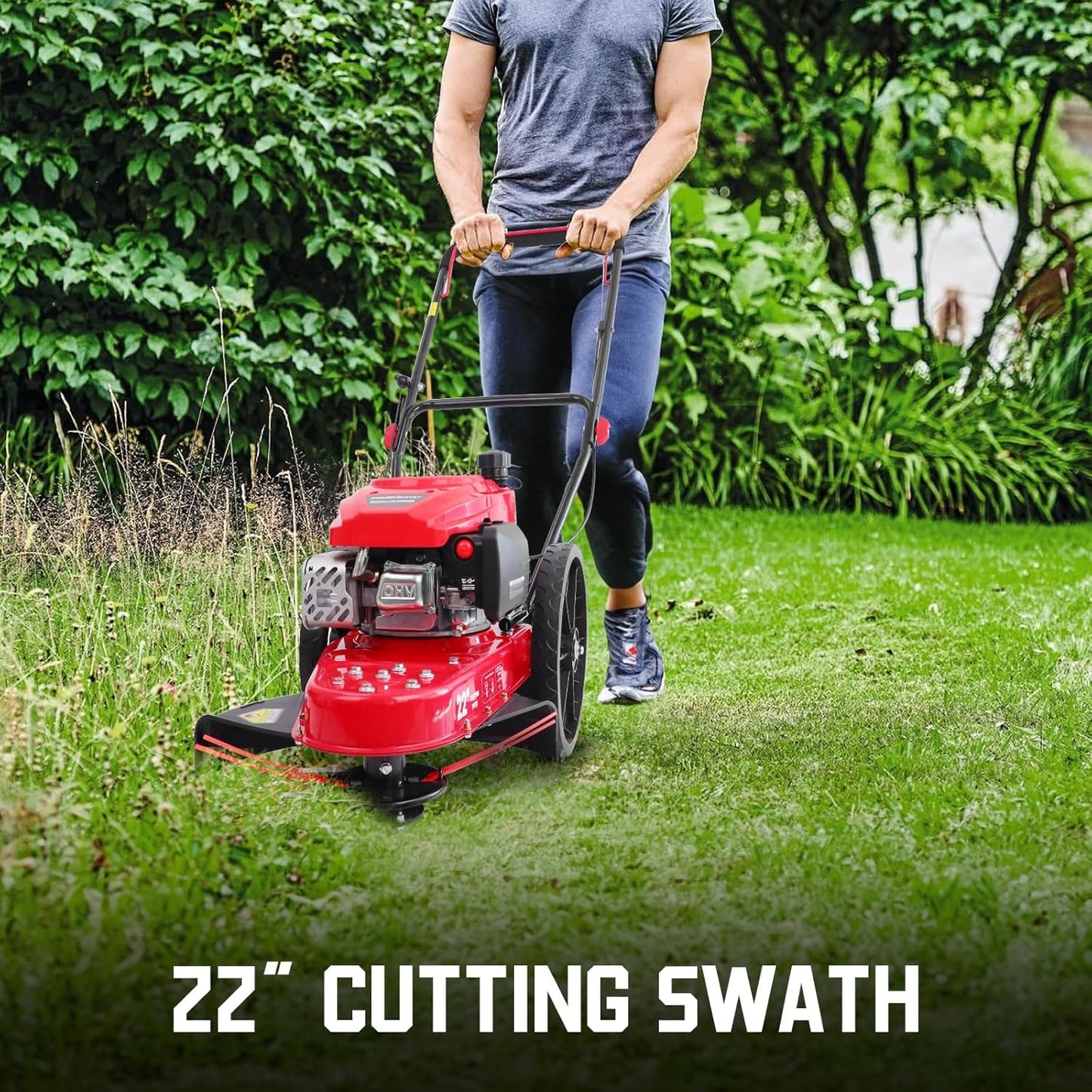 Gas Walk Behind String Trimmer 22-Inch with High Wheels (DB6222)