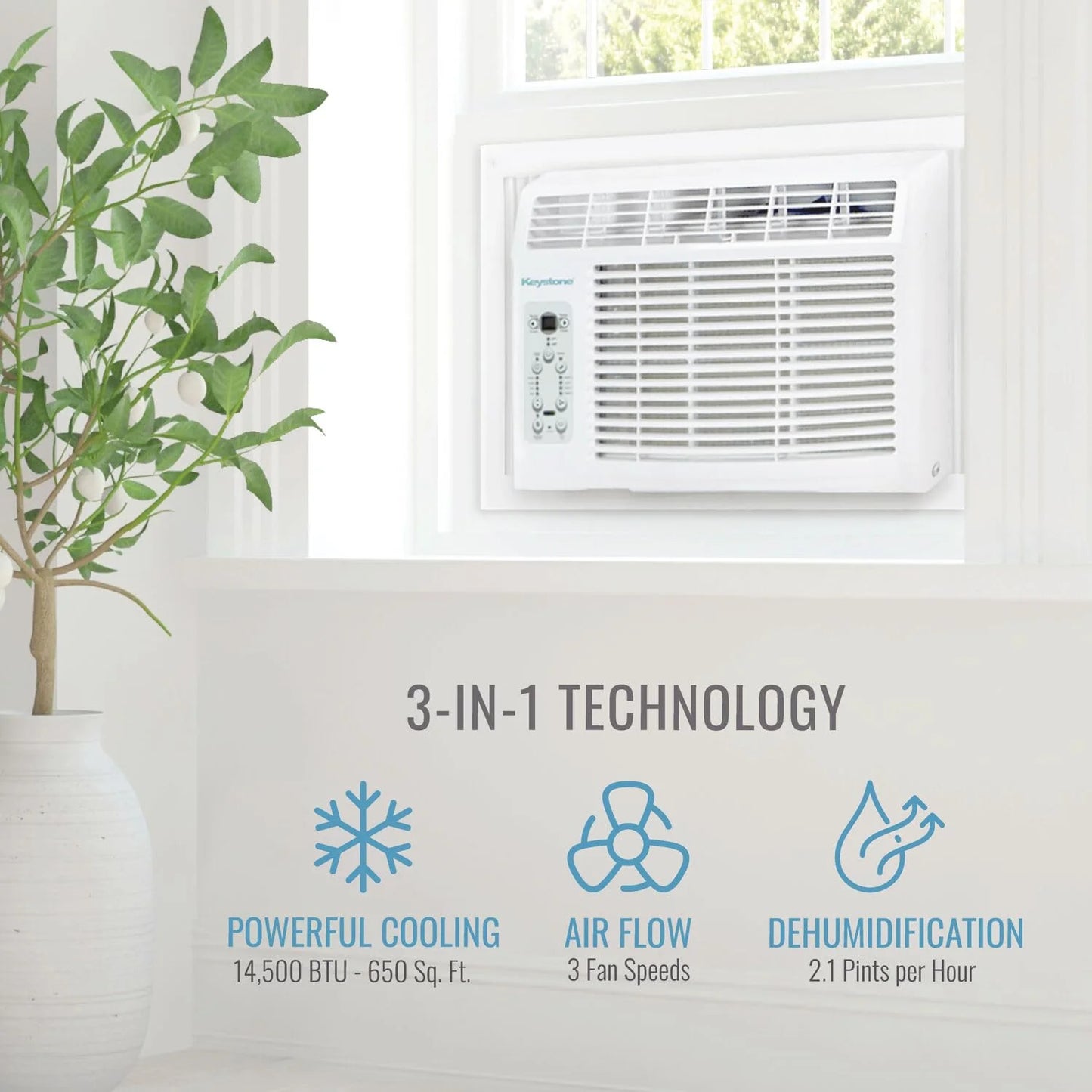 14,500 BTU Window Air Conditioner and Dehumidifier