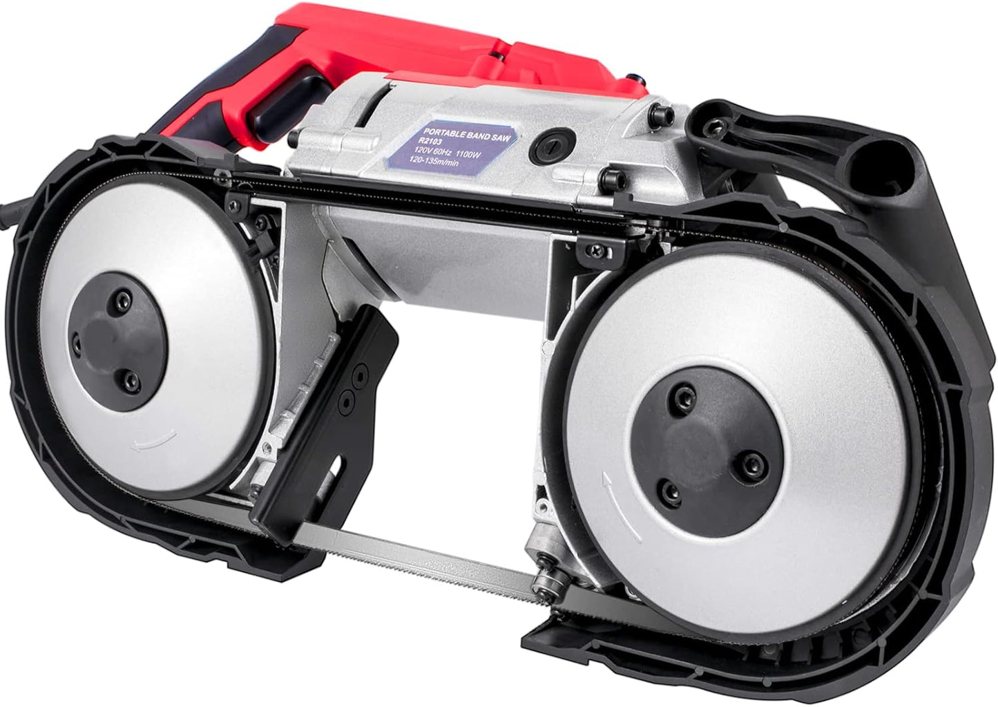 Portable Band Saw, 110V Removable Alloy Steel Base Corded Band Saw, 5 Inch Cutting Capacity Hand held Band Saw,Variable Speed Portable Bandsaw, 10Amp Motor Deep Cut Band saw for Metal Wood