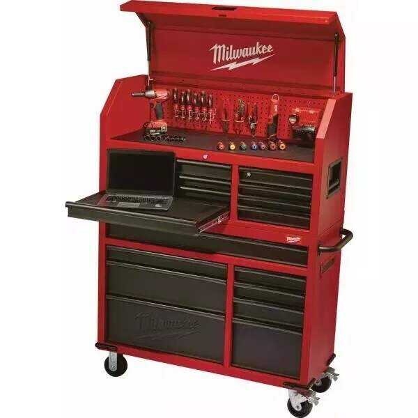 Reviews for Milwaukee 46 in. 16-Drawer Steel Tool Chest Combo and Rolling Cabinet Set, Textured Red and Black Matte