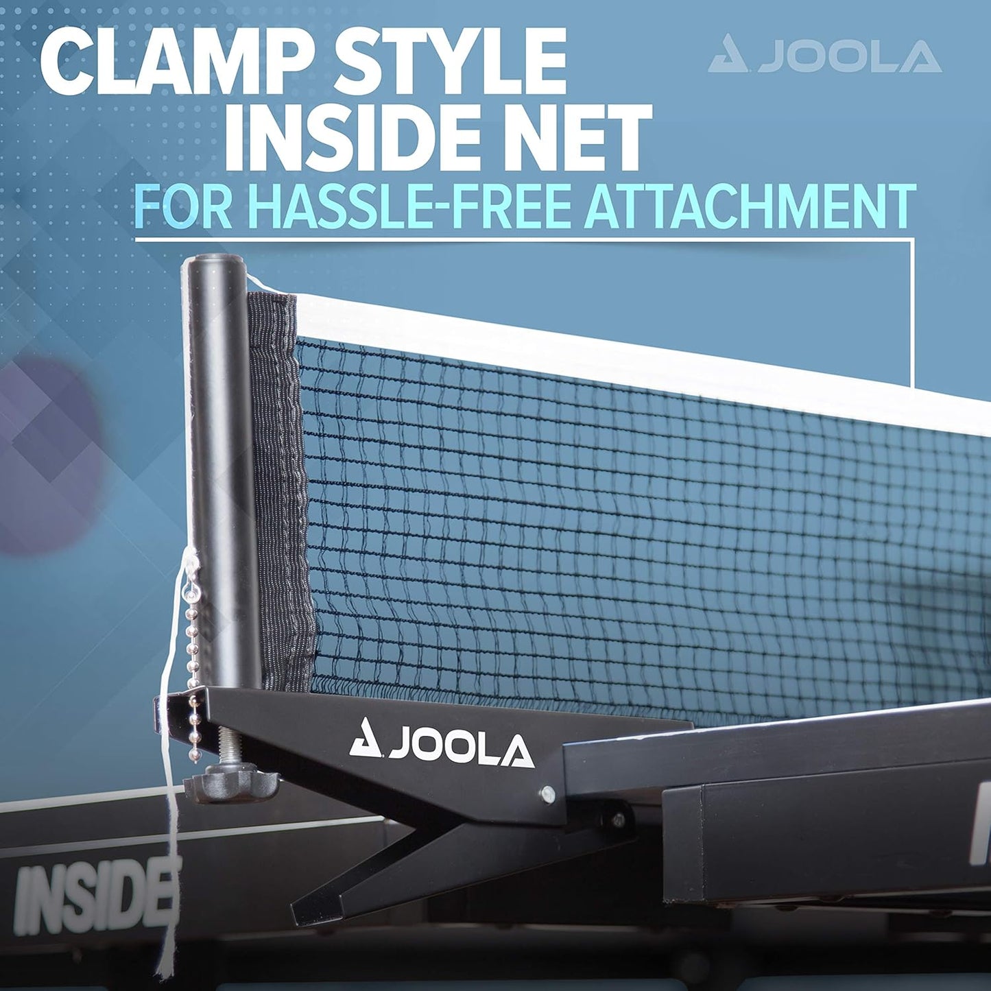 Inside Professional MDF Indoor Ping Pong Table with Quick Clamp Table Tennis Net and Post Set - 10 Minute Easy Assembly - Tournament Quality - Foldable with Single Player Playback Mode