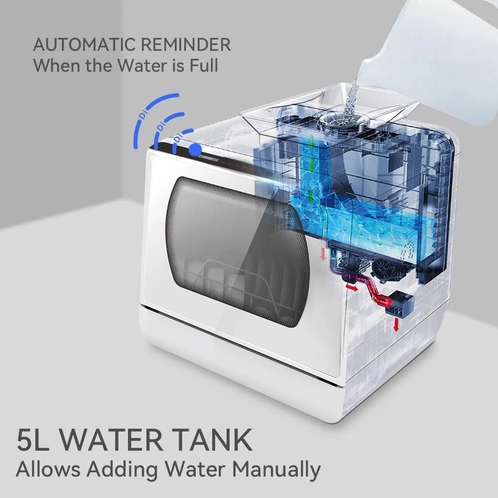 Countertop Dishwasher With 5-Liter Built-in Water Tank