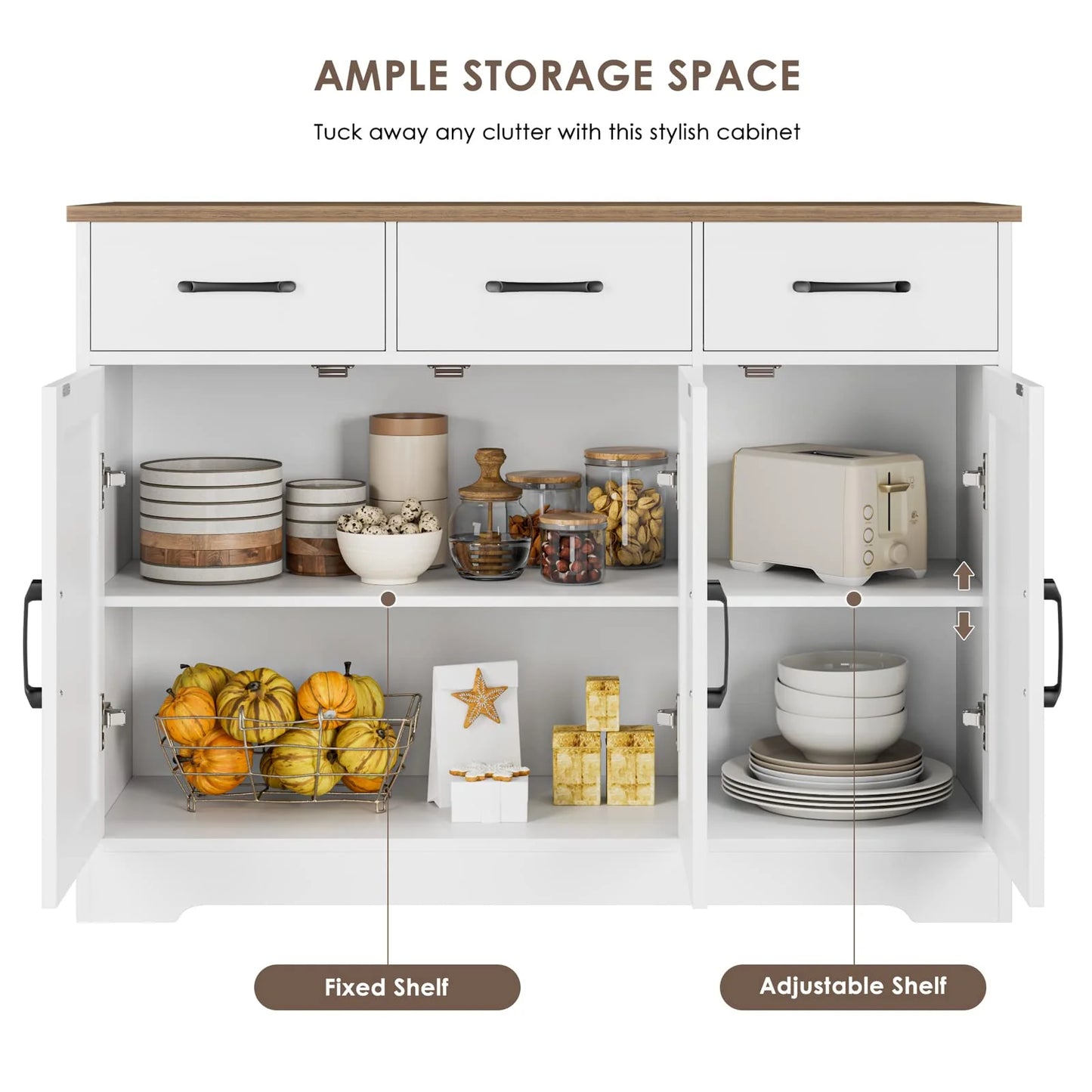 Modern Farmhouse Sideboard Buffet Cabinet
