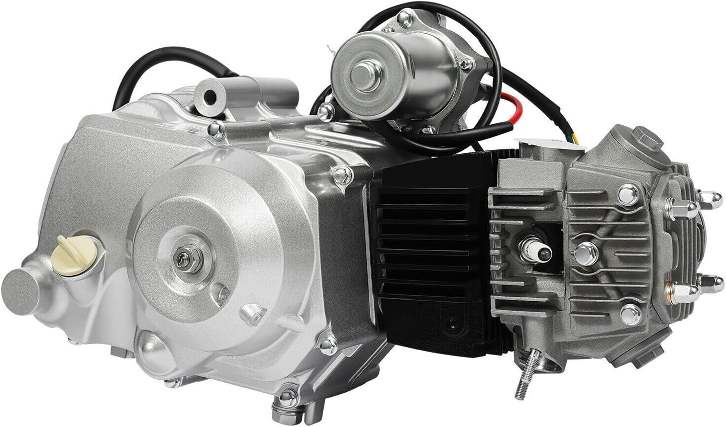 150CC 4 Stroke Engine Motor, Gy6 Single Cylinder Complete Engine Kit for 110cc-150cc Atvs and Go Karts and 11" Long Box Engine Size Scooters High-Flow Oil Pump CVT Carburetor Top Mount