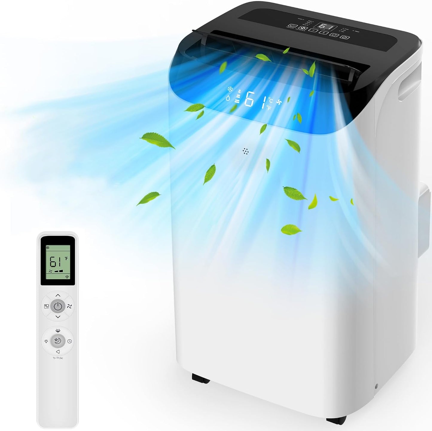 Inverter 16000BTU Portable Air Conditioners with Remote, Free Stand Cooling Portable AC Unit for Room up to 800 sq.ft, with Dehumidifier & Fan, Dual Hose, Quiet Sleep Mode(45dB), Windows Kit