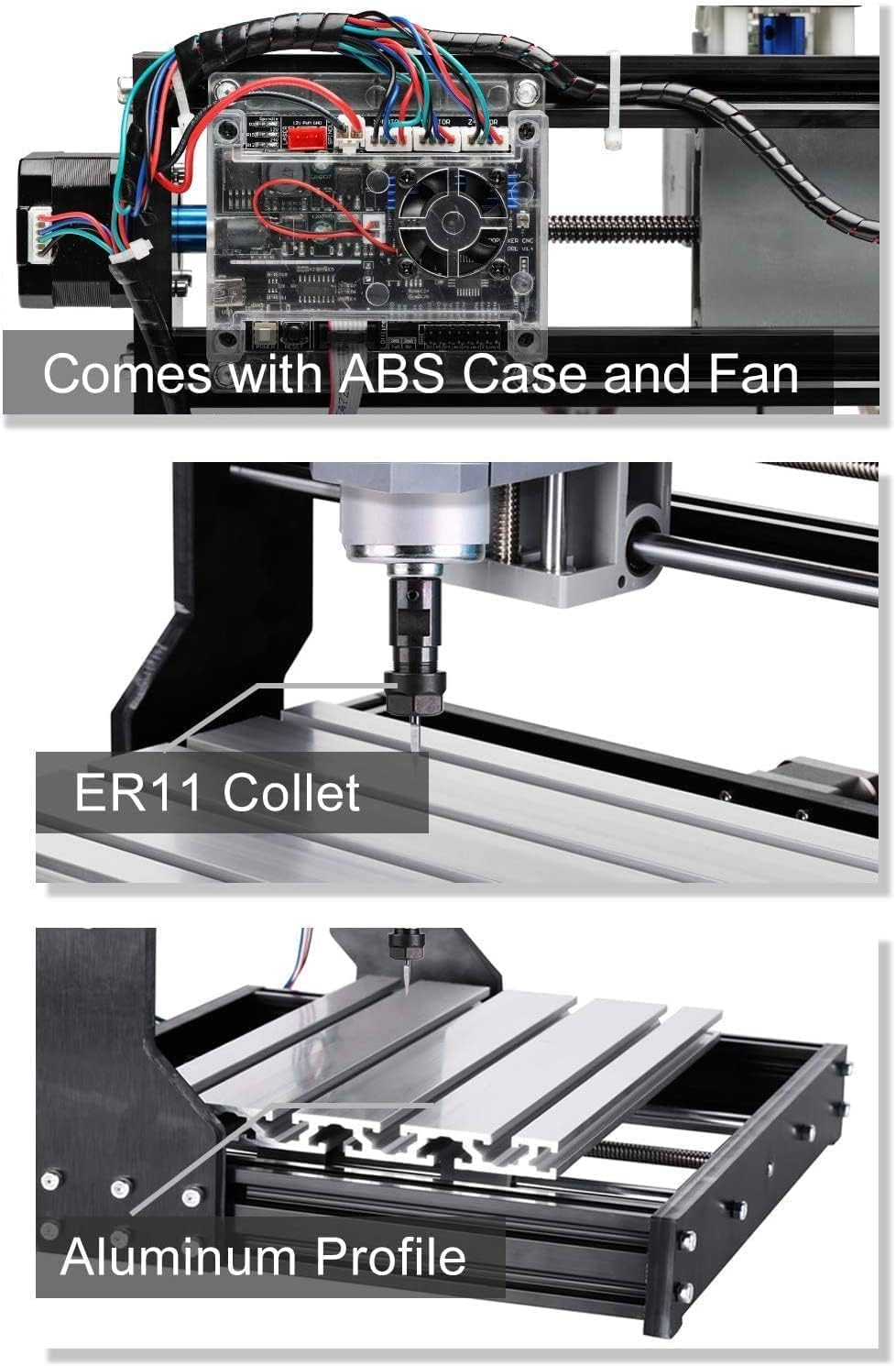 Router Kit GRBL Control 3 Axis Plastic Acrylic PCB PVC Wood Carving Milling Engraving Machine with Offline Controller, XYZ Working Area 300 x 180 x 45mm