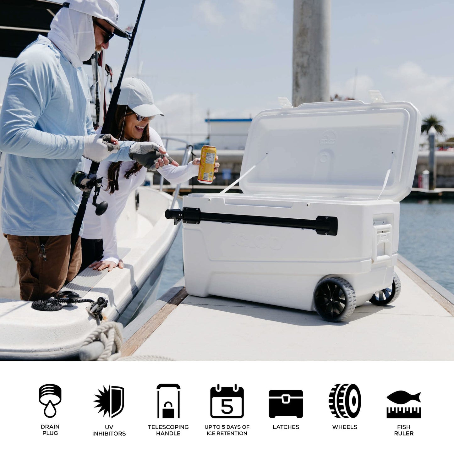 110 Qt Glide Pro Portable Large Ice Chest Wheeled Cooler