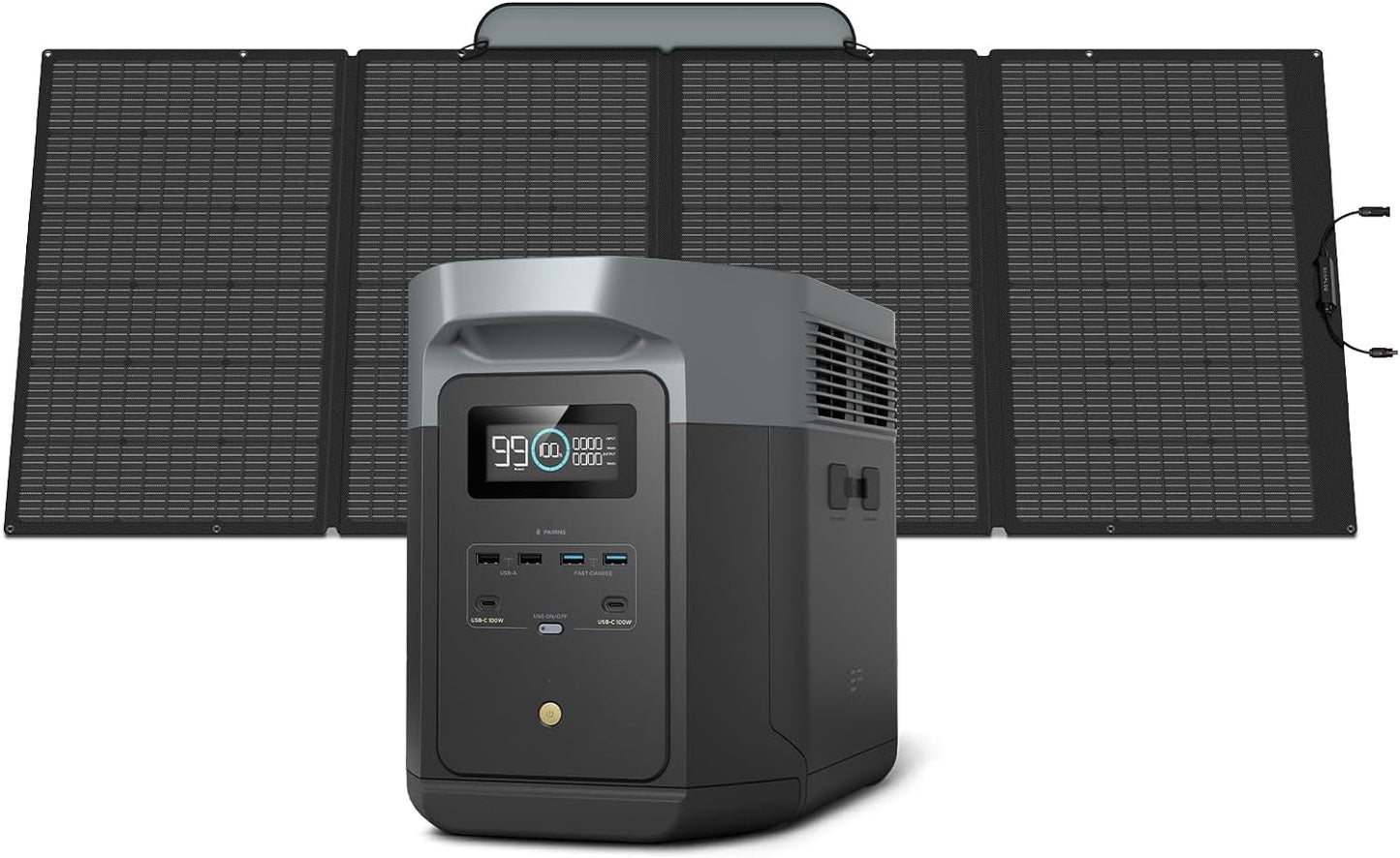 Portable Power Station, 2400W LFP Solar Generator, Full Charge in 1 Hr, 2048Wh Solar Powered Generator for Home Backup(Solar Panel Optional)