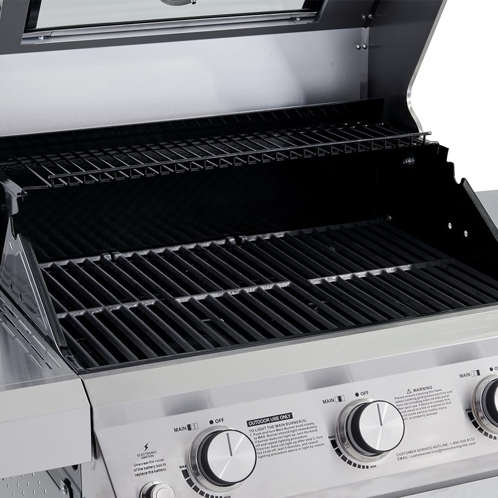 Larger 4-Burner Propane Gas Grills bbq Stainless Steel Heavy-Duty Cabinet Style with Knob Controls Side Burner Mesa 400m
