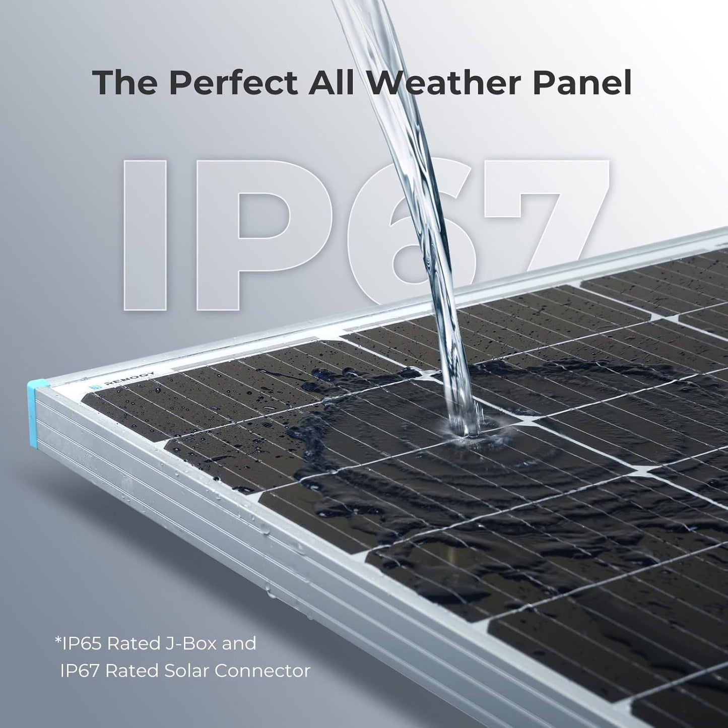 Solar Panel 100 Watt 12 Volt, High-Efficiency Monocrystalline PV Module Power Charger for RV Marine Rooftop Farm Battery and Other Off-Grid Applications, RNG-100D-SS, Single 100W