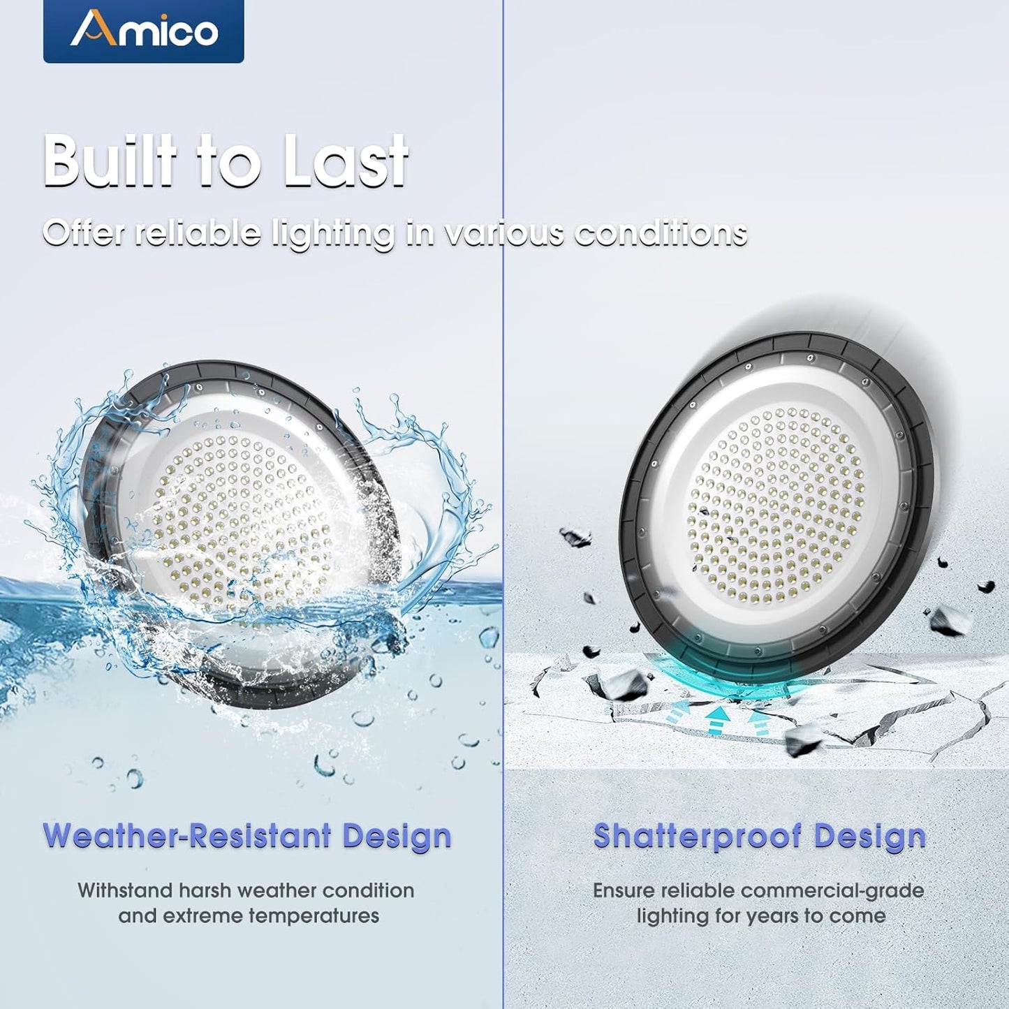 200-watt, 10 sets of UFO lamps, LED ceiling lights, 28,000 lumens, 5000K LED ceiling lights, 5-foot cable, can replace 650-watt metal halide/hot mercury lamps, suitable for gyms, factories, barns and warehouses.