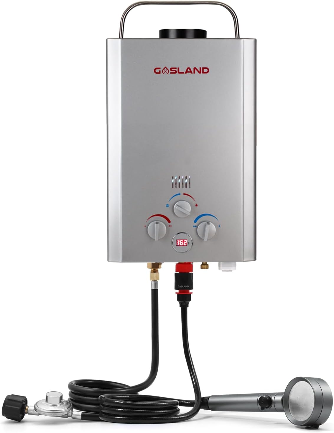 Portable Tankless Water Heater, Outdoors 6L 1.58GPM Propane Water Heater for RV Camping, Overheating Protection