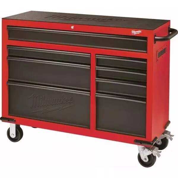 Reviews for Milwaukee 46 in. 16-Drawer Steel Tool Chest Combo and Rolling Cabinet Set, Textured Red and Black Matte