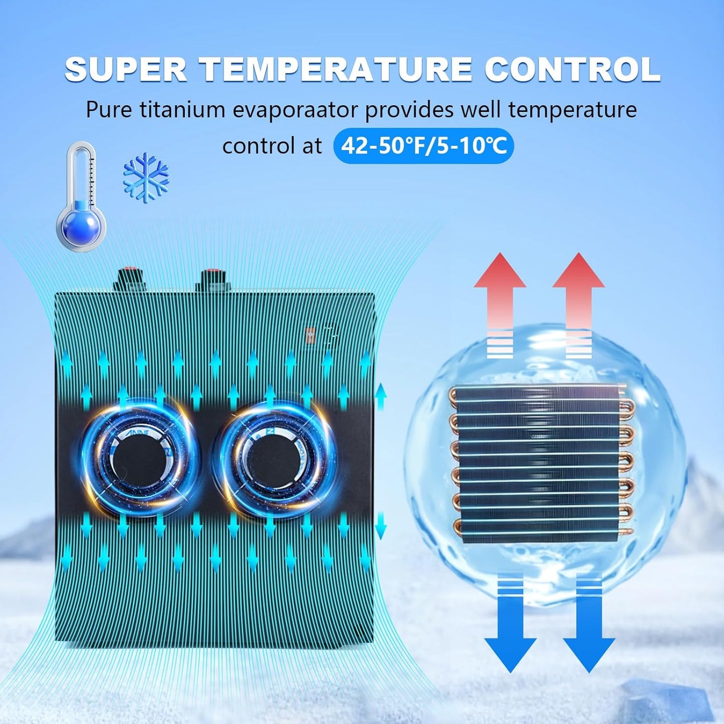 Ice Bath Water Chiller for Cold Plunge Tubs, 1/3 HP Upgraded Ice Bath Chiller with External Filter Water Pump, Ideal for Cold Plunge Recovery Ice Bath Tubs Home Use 110V Cooling Chiller