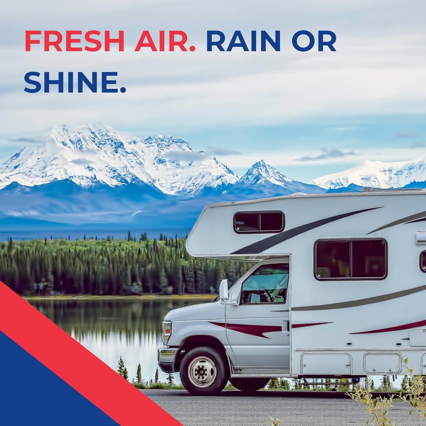 Deluxe - All-In-One RV Vent, Shield & Fan; Built-In Rain Shield, 10 Speed Reversible Fan with Thermostat, Fits Standard 14"x14" Roof Openings, 12V Long Life Motor, White (00-05100K)