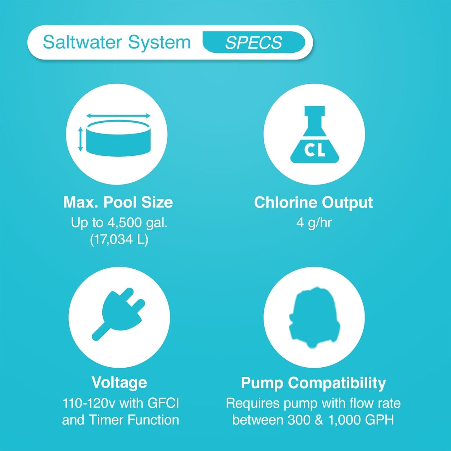 Krystal Clear Saltwater System for Above-Ground Pools up to 15,000 Gallons