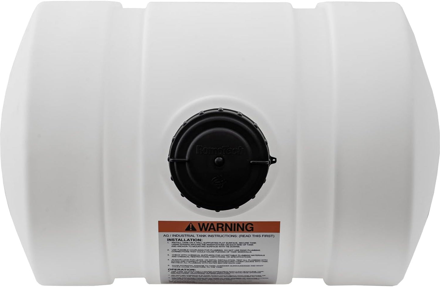 Horizontal Polyethylene Reservoir Water Tank with Legs, 550 Gallon, Made in the USA, Poly Tank for Water and Non-Flammable Liquids, Rust and Corrosion Proof