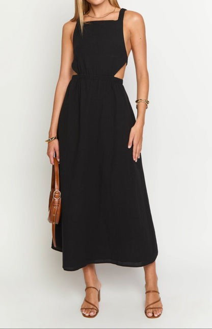 Aero Noir Strappy Back Midi