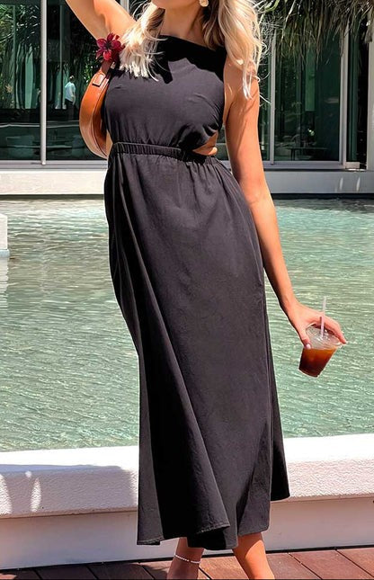 Aero Noir Strappy Back Midi