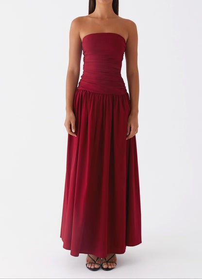 Marotta Merlot Ruched Maxi Dress