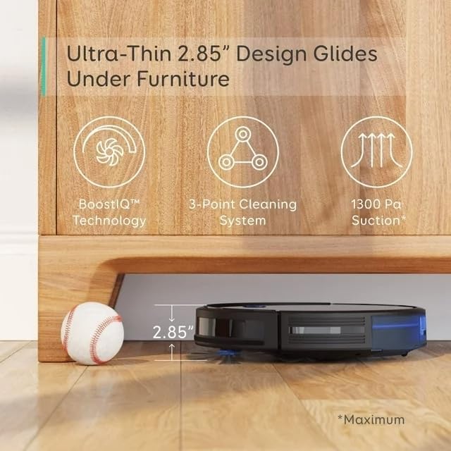 Robot Vacuum C10 with Self Emptying Station, Up to 60 Days Hands Free Cleaning, Edge Expansion Brush, 4000Pa Powerful Suction, 2.85-Inch Ultra-Slim Body, Smart Mapping, Lidar Navigation