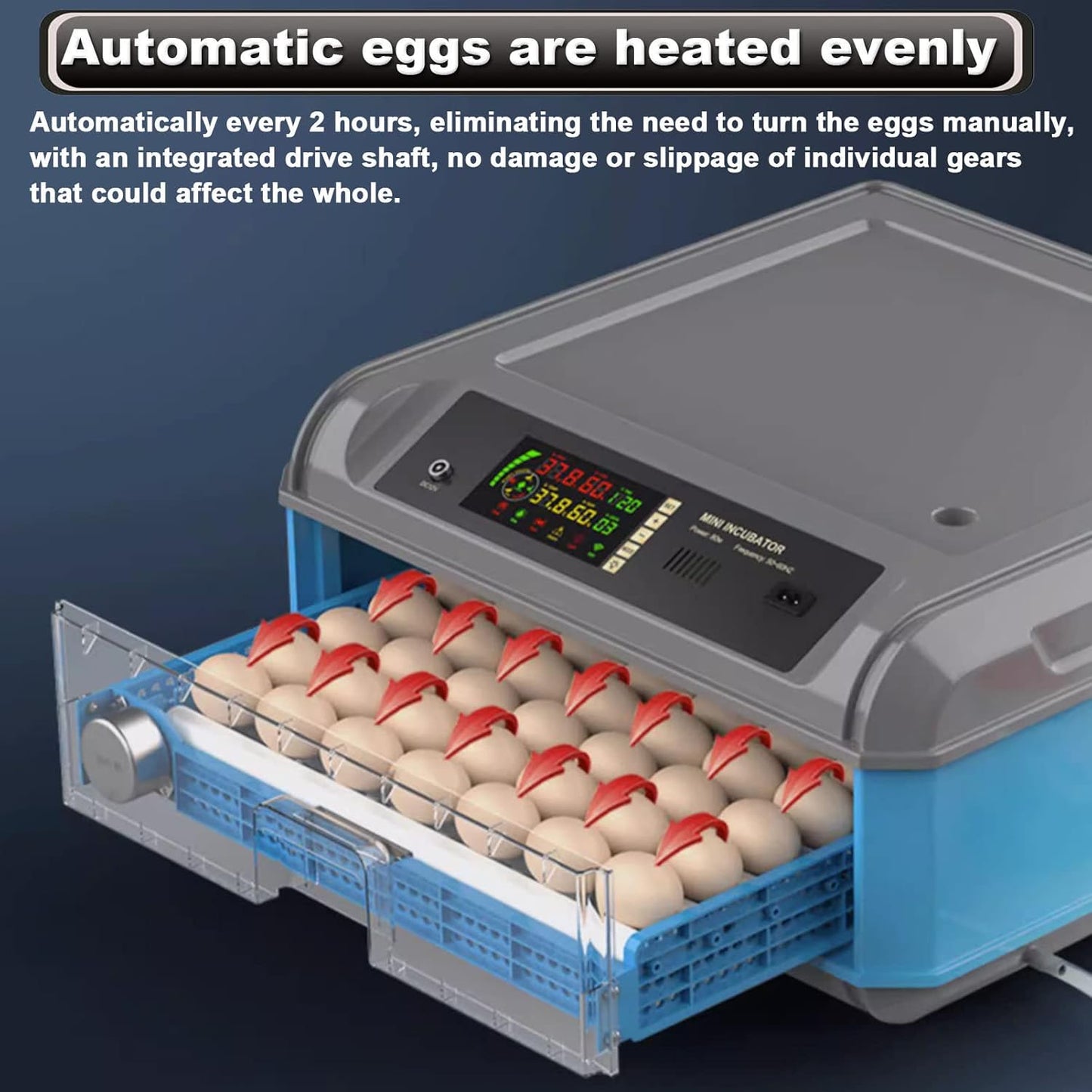 Egg Incubator, 192/256/500 Egg Incubator, Poultry Hatcher Machine with Automatic Egg Turning, Temperature & Humidity Control and LED Screen, General Purpose Incubator for Chickens Ducks Birds,500