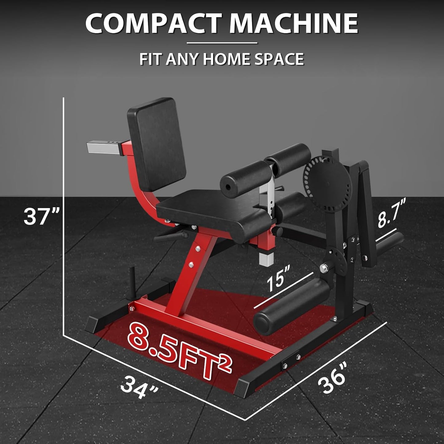 Leg Extension and Curl Machine, Lower Body Special Leg Machine, Adjustable Leg Exercise Bench with Plate Loaded, Leg Rotary Extension for Thigh, Home Gym Weight Machine