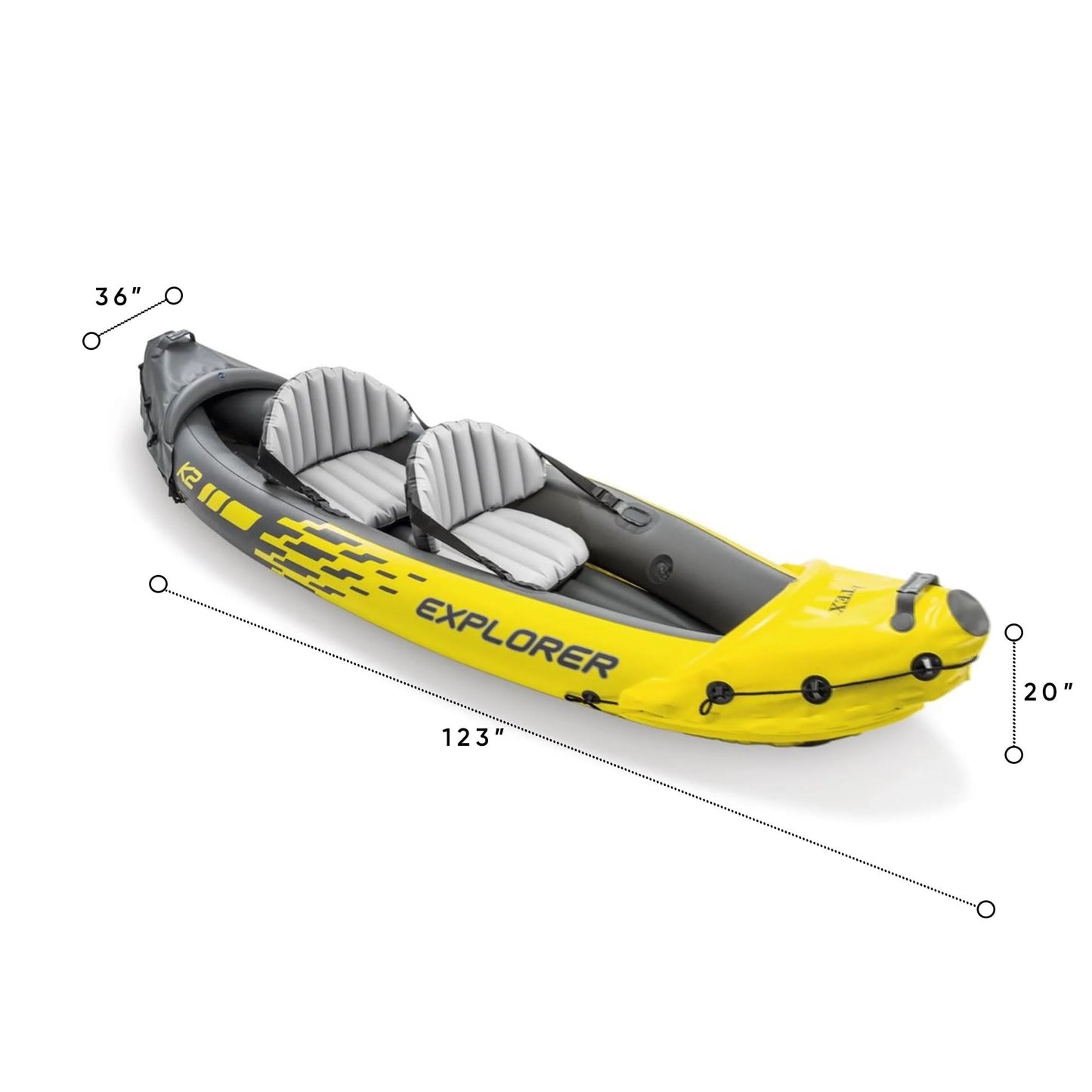 Explorer K2 2 Person Inflatable Kayak Set
