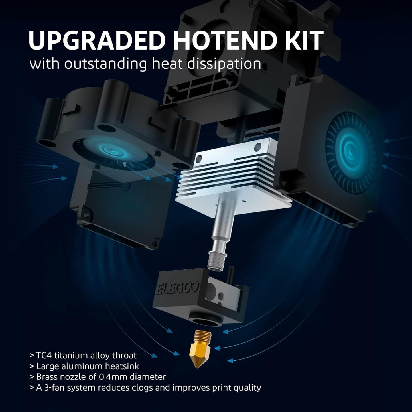 Printer with Auto Bed Leveling, Dual-Gear Direct Extruder, Dual Lead Screw Drive, Removable Capacitive Screen, 8.85x8.85x11in Large Printing Size