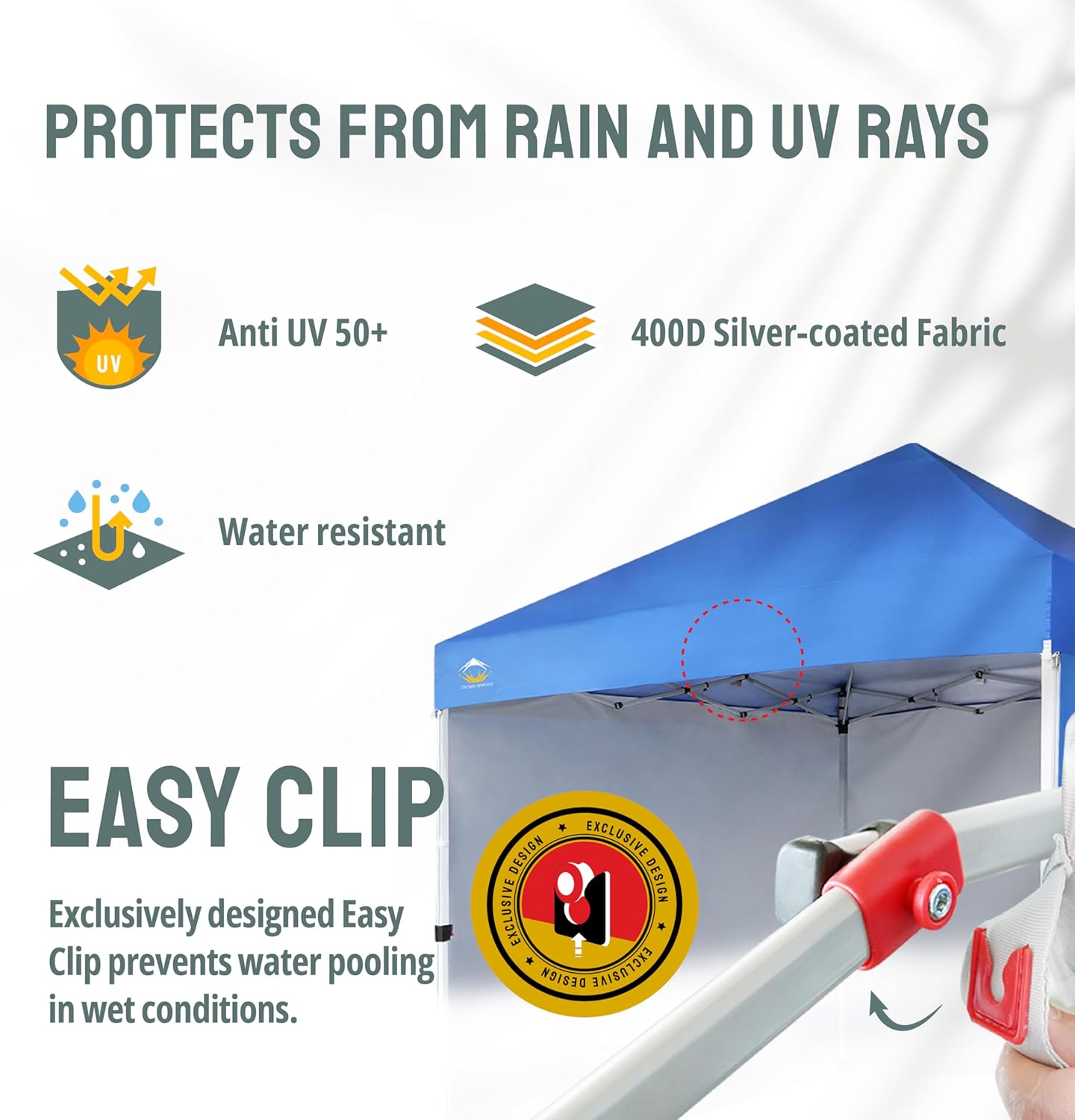 10X10 Comercial Instant Canopy Pop Up Tent with Center Lock (10x10 with 4 Sidewalls, Grey)