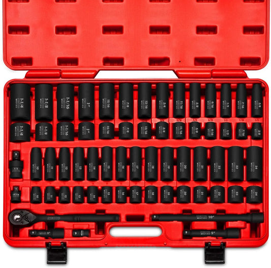 1/2" Drive Master Impact Socket Set, 65 Piece