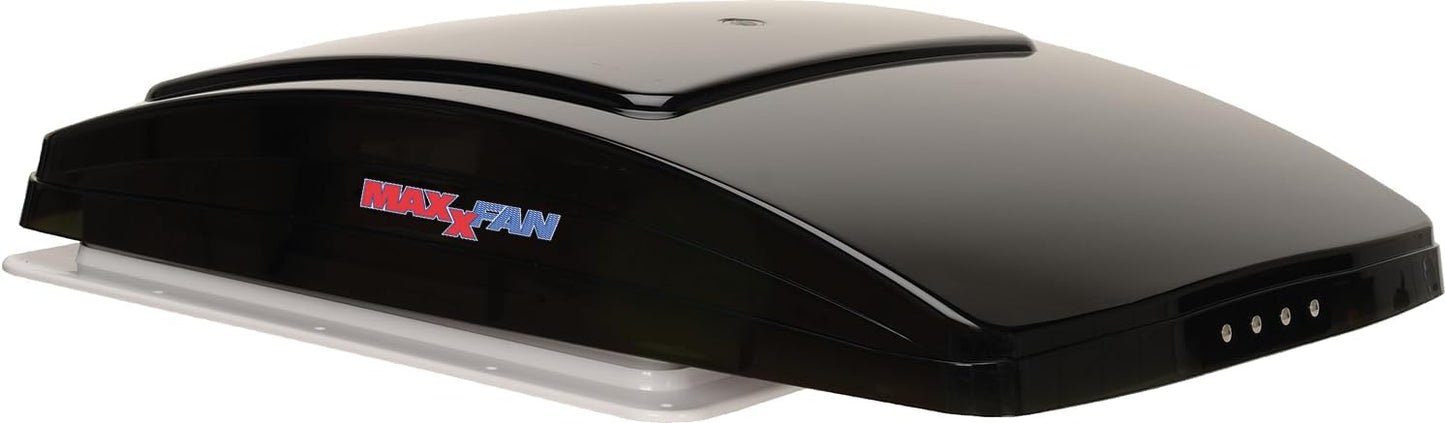 Deluxe Vent, Fan and Vent Cover All in One - Powerful 10-Speed Reversible Fan with Thermostat, Built-in Rain Cover, Remote Control, Intake & Exhaust Fan, Smoke (00-07500K)