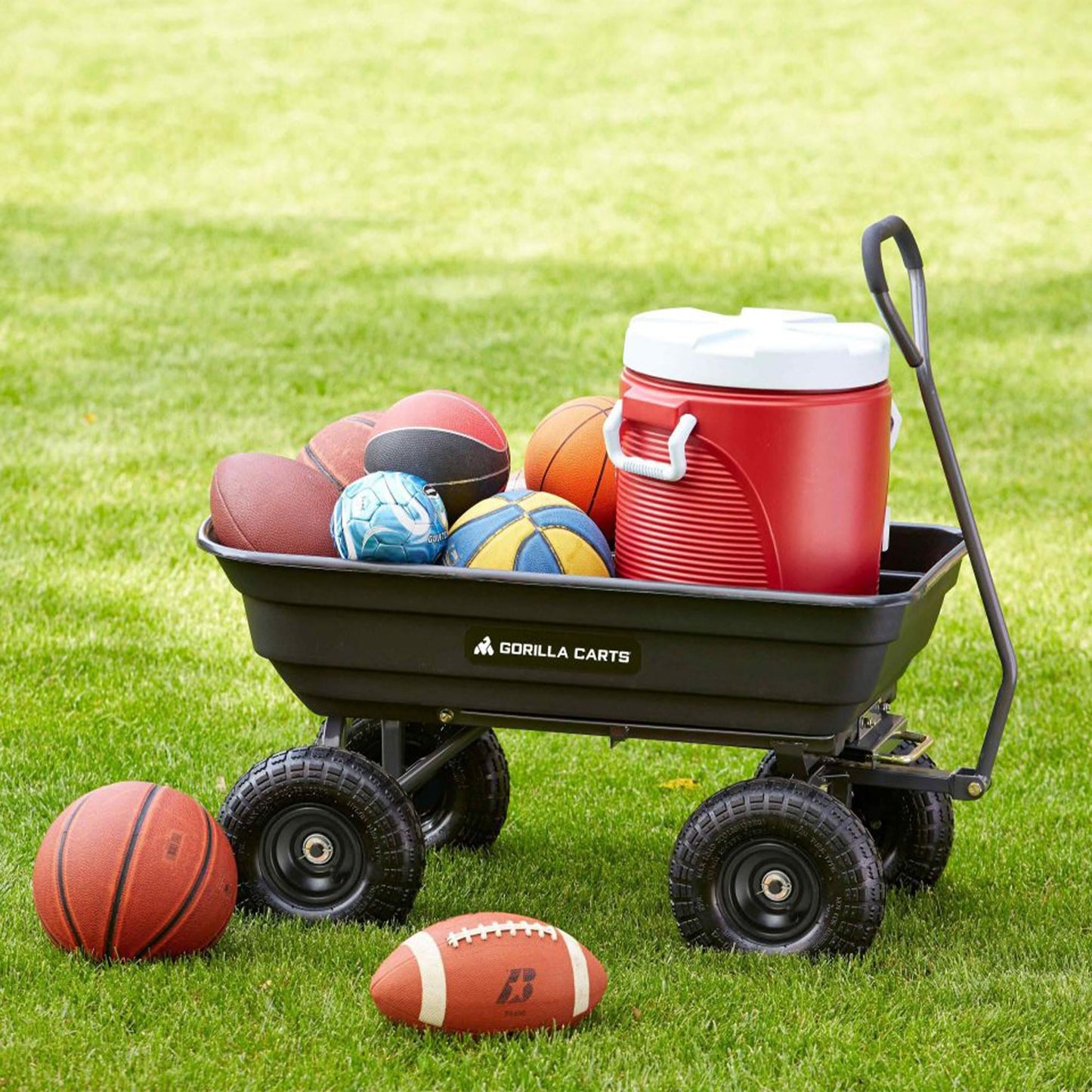 Poly Garden Dump Cart with Easy to Assemble Steel Frame