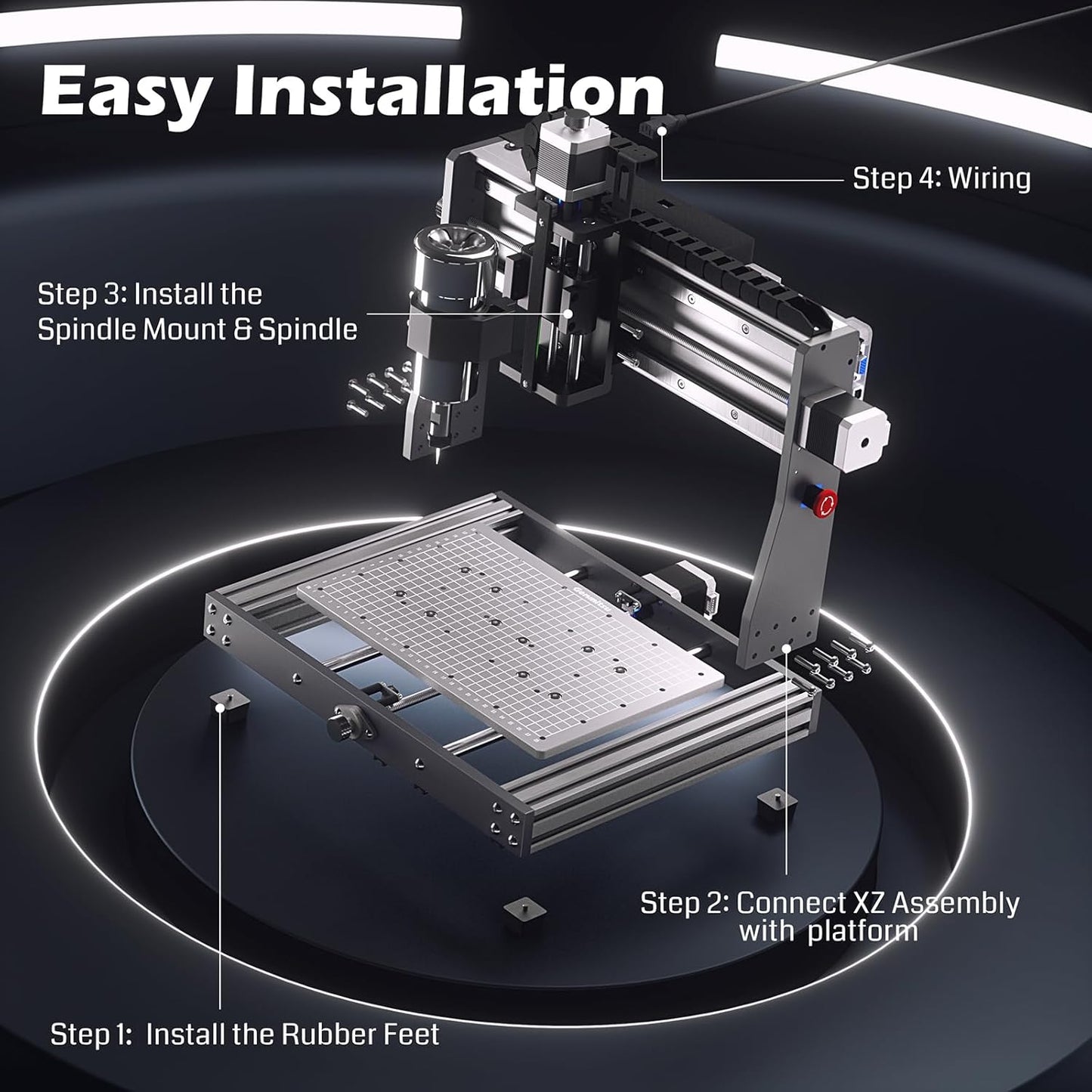 Router Kit GRBL Control 3 Axis Plastic Acrylic PCB PVC Wood Carving Milling Engraving Machine with Offline Controller, XYZ Working Area 300 x 180 x 45mm