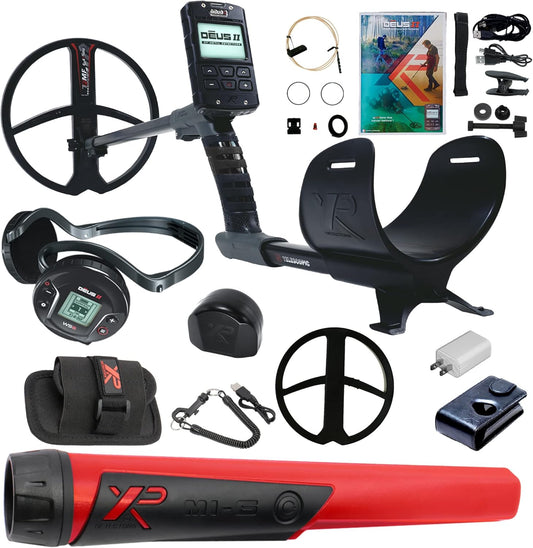 Fast Multi Frequency Metal Detector with 11'' FMF Search Coil and MI-6 Pinpointer, Black