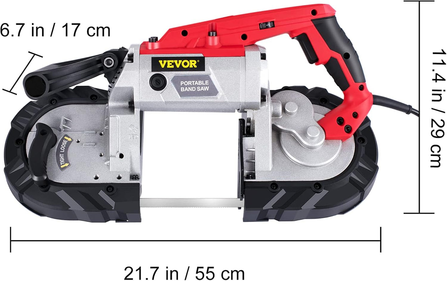 Portable Band Saw, 110V Removable Alloy Steel Base Corded Band Saw, 5 Inch Cutting Capacity Hand held Band Saw,Variable Speed Portable Bandsaw, 10Amp Motor Deep Cut Band saw for Metal Wood