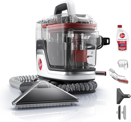 XL Portable Carpet and Furniture Spot Cleaner, with powerful suction, large capacity container, and pet cleaning tools included