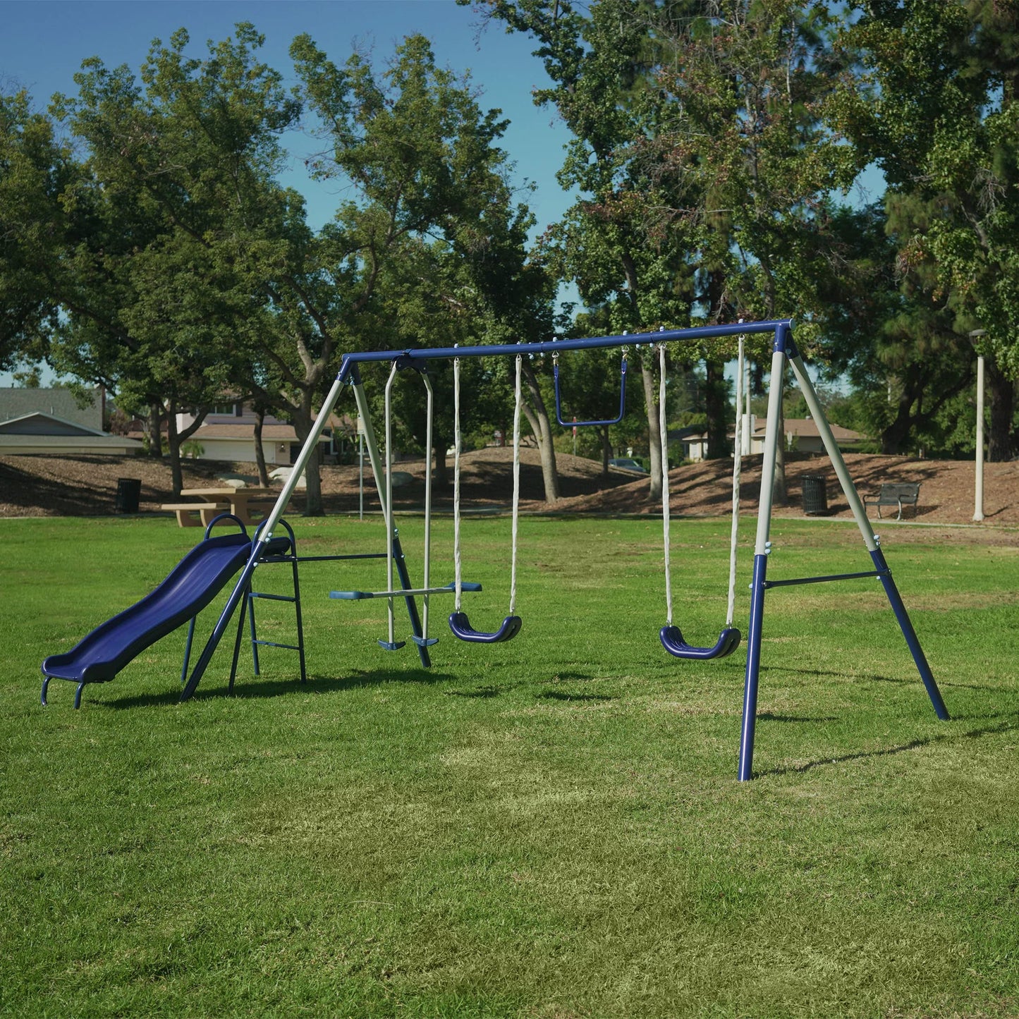 Swing Set, Outdoor Playset for Kids with Slide